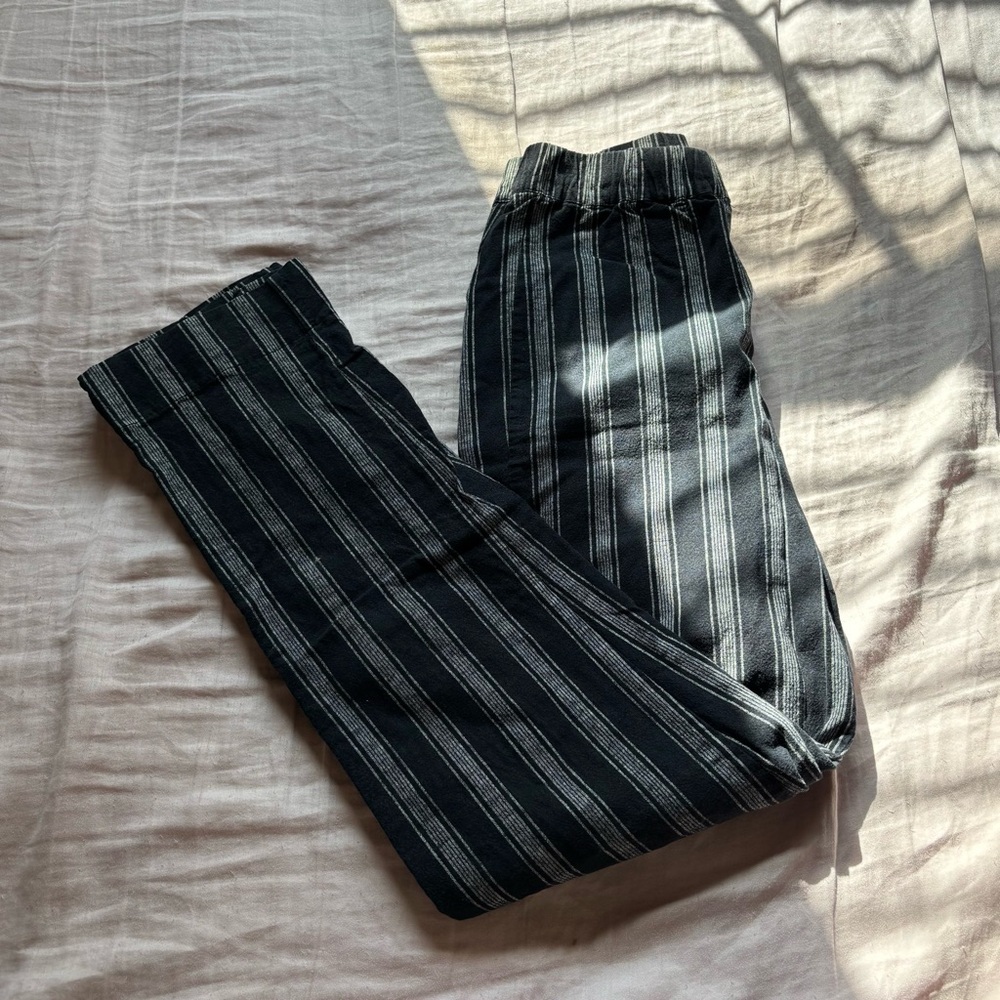 Brandy Melville Black and Gray Striped Pants